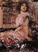 Nikolay Fechin Lady wear the pink Clothes oil painting on canvas
